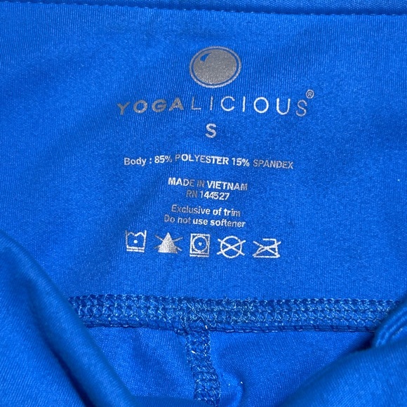 Yogalicious Blue Gathered Ankle Cropped Leggings Size Small - Picture 4 of 8